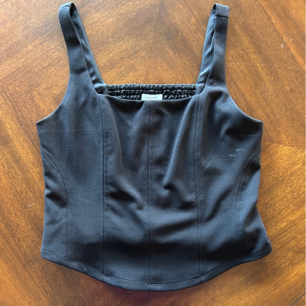 Maurices Black Corset Crop Top